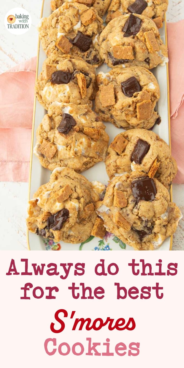 plate of smores cookies, text overlay