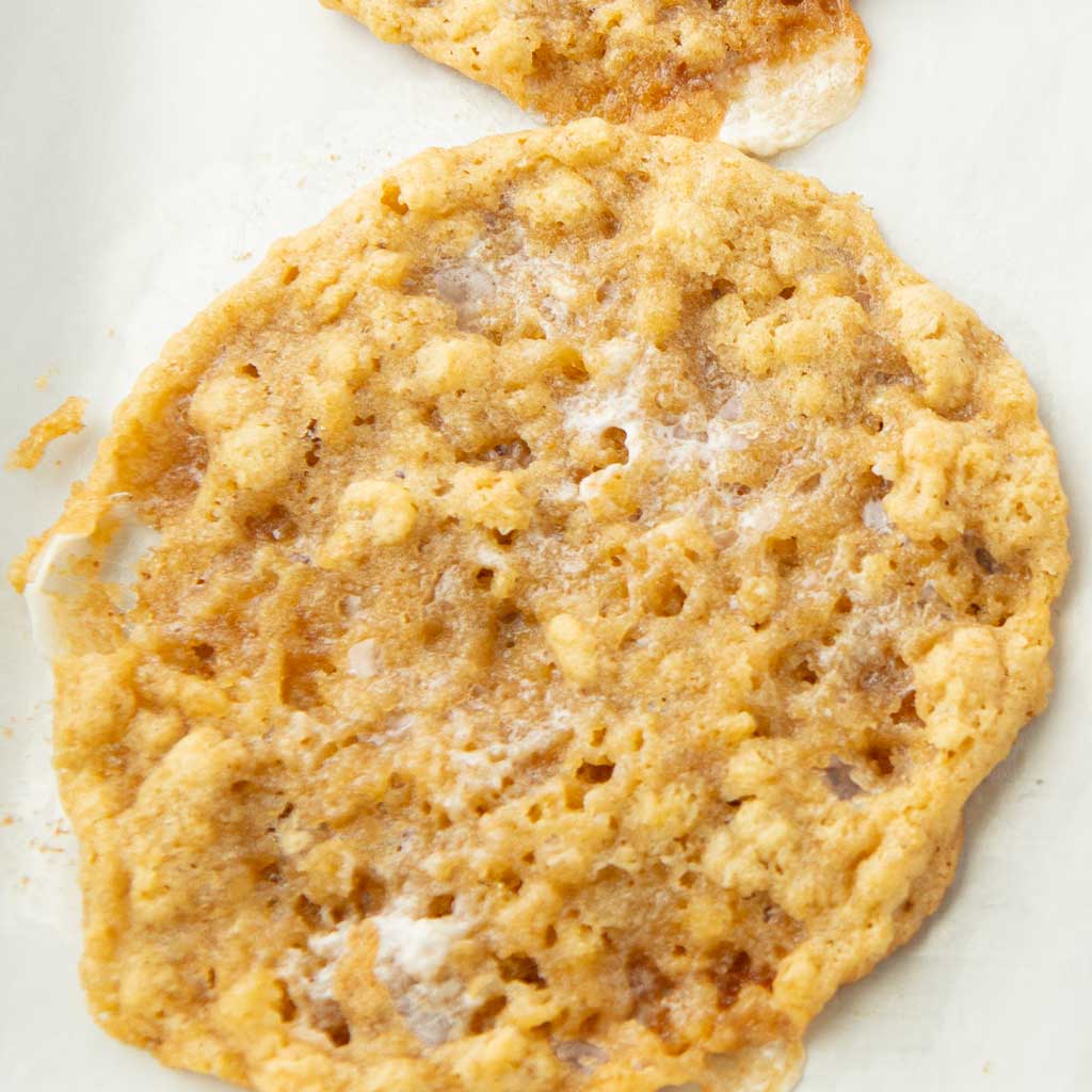 overmelted marshmallows in a cookie