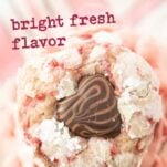 closeup of stack of raspberry sugar cookies