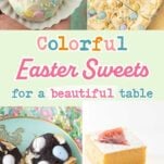 orange bars, Easter brownies, Easter blondies, Easter egg cake, text overlay