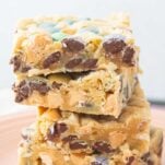 cross-section stack of Easter blondies