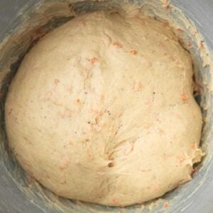 risen carrot cake dough