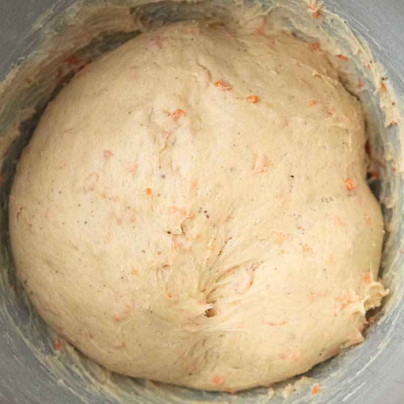 risen carrot cake dough