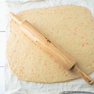 rolling out carrot cake dough