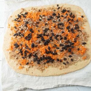 dough with carrot cake filling