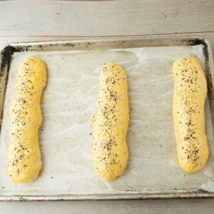 hoagie buns before baking