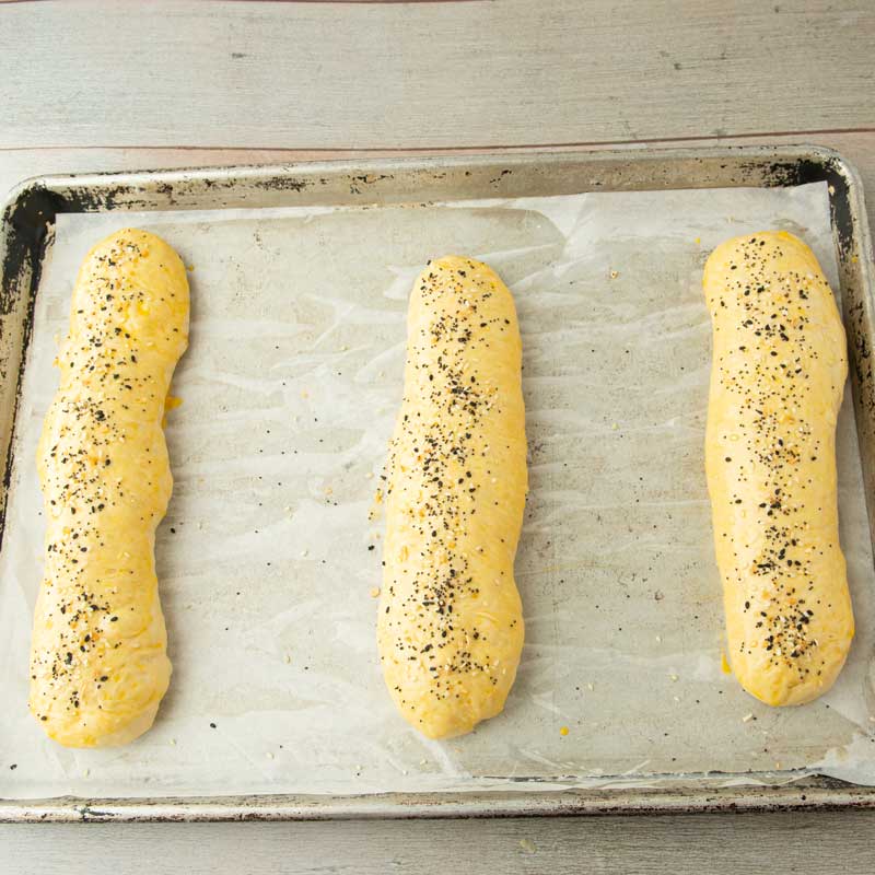 hoagie buns before baking