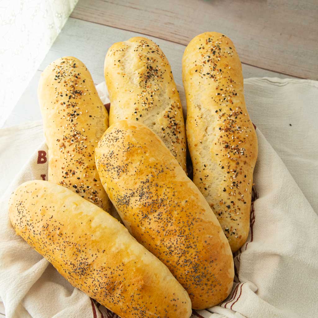 basket of hoagie buns