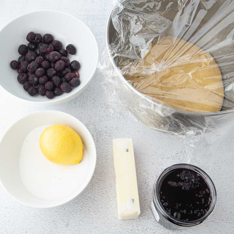 ingredients for lemon blueberry sweet rolls