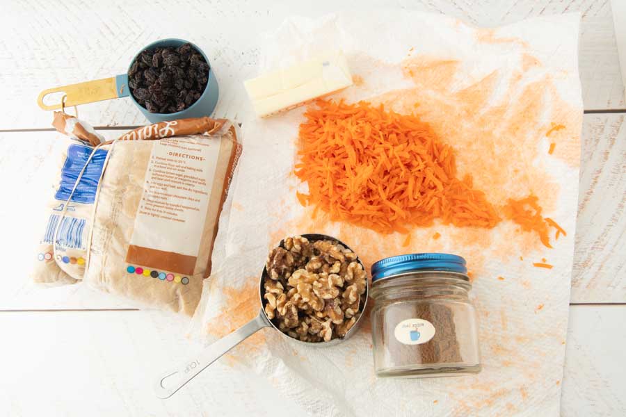 ingredients for carrot cake cinnamon rolls