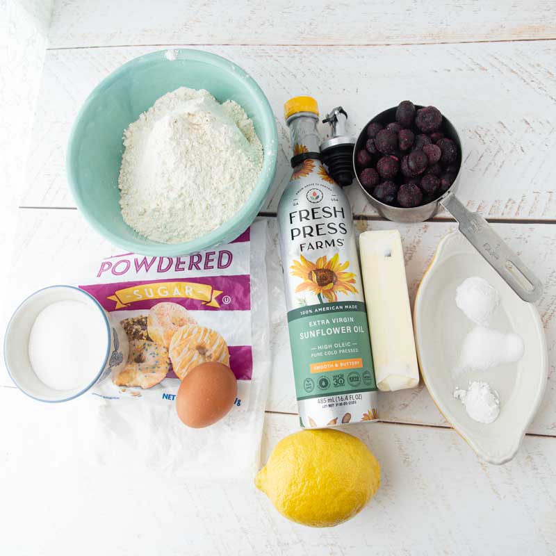 ingredients for lemon blueberry cookies