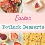 orange bars, strawberry cream tarts, apple crumble bars, strawberry crisp, text overlay