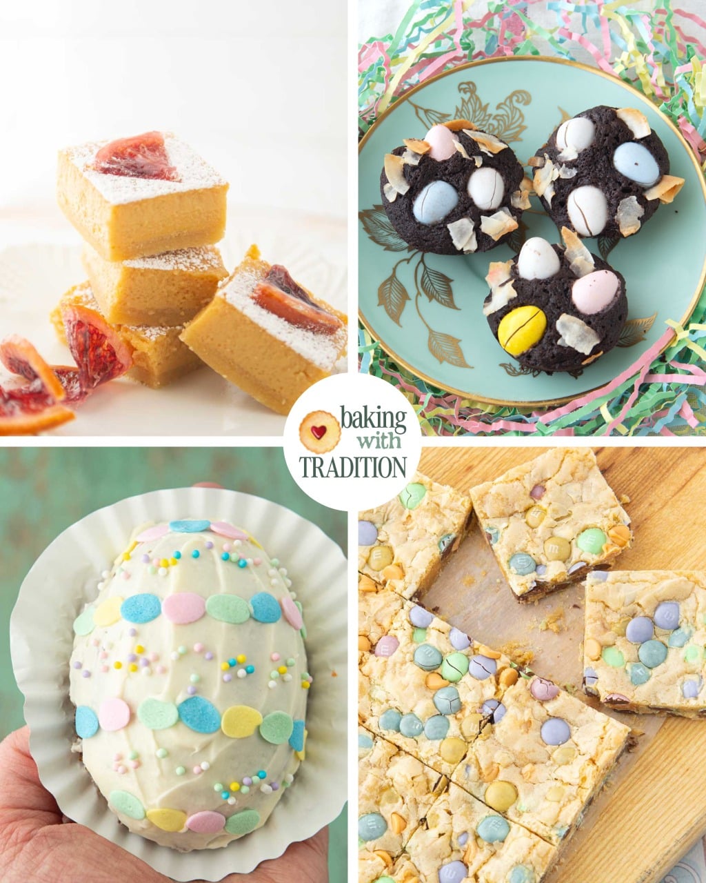 orange bars, Easter brownies, Easter blondies, Easter egg cake