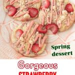 strawberry crumb cake cookies in bowl