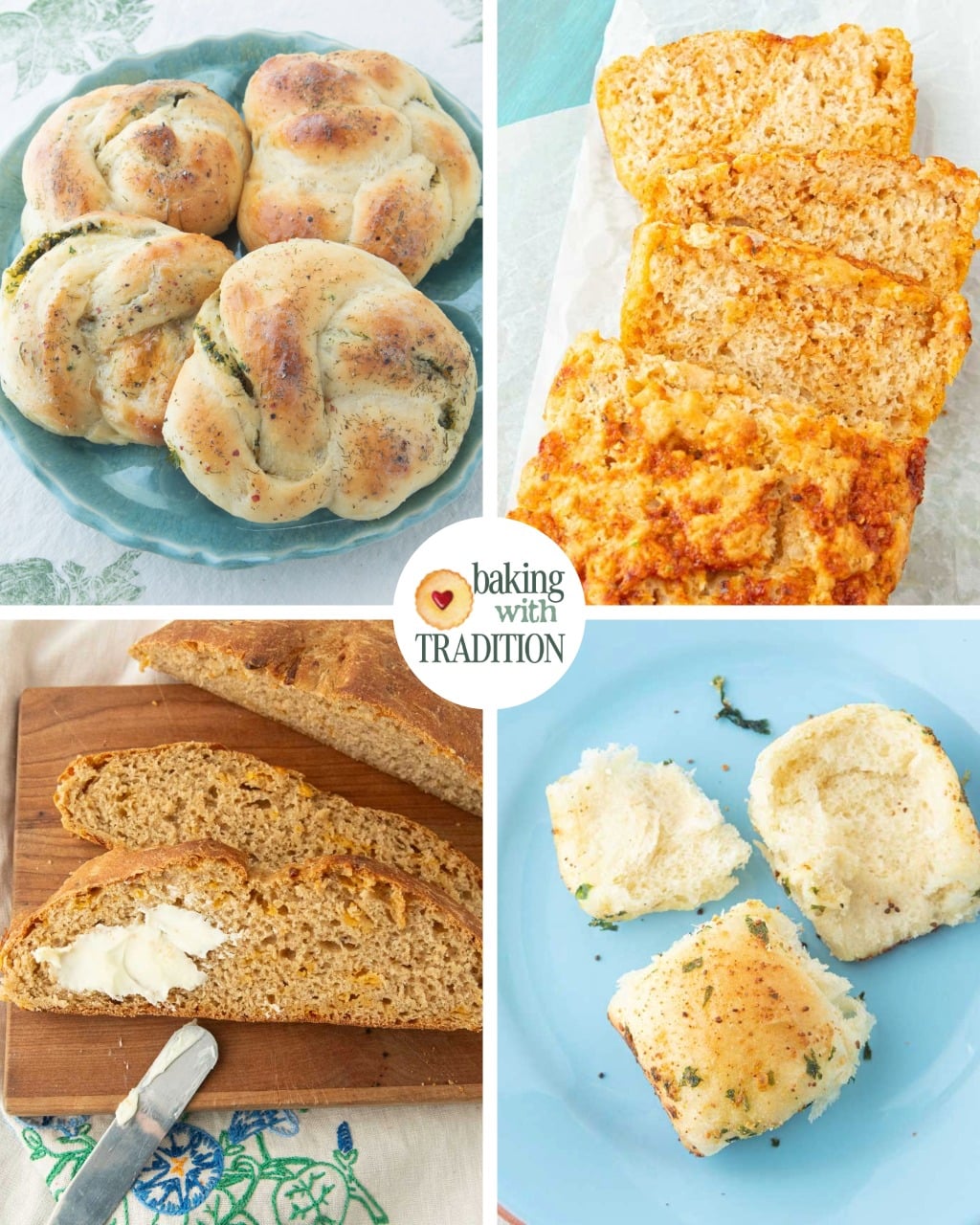potato garlic knots, hot honey beer bread, beer cheese bread, garlic rolls