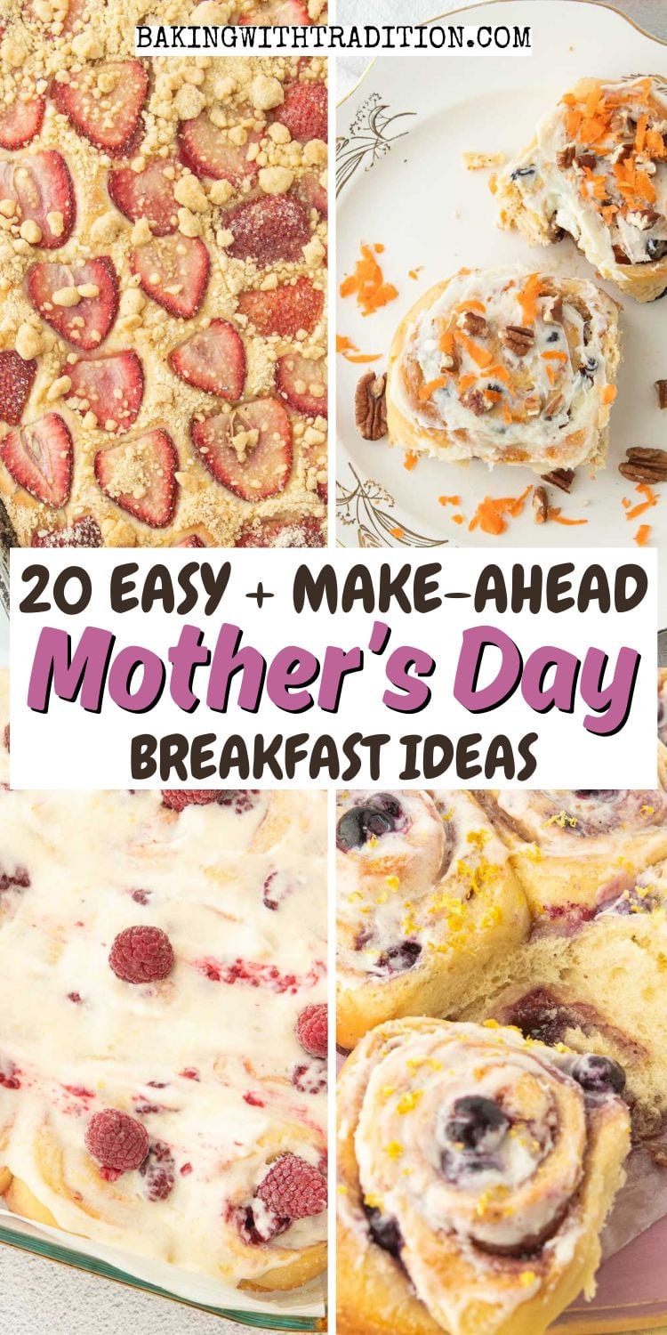 blueberry lemon rolls, strawberry crumb cake, carrot cake rolls, lemon raspberry rolls, text overlay