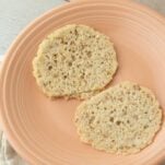 keto flatbread split open on plate