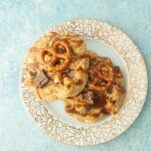 2 pretzel cookies on plate