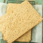 loaf of sheet pan bread, cut to expose texture