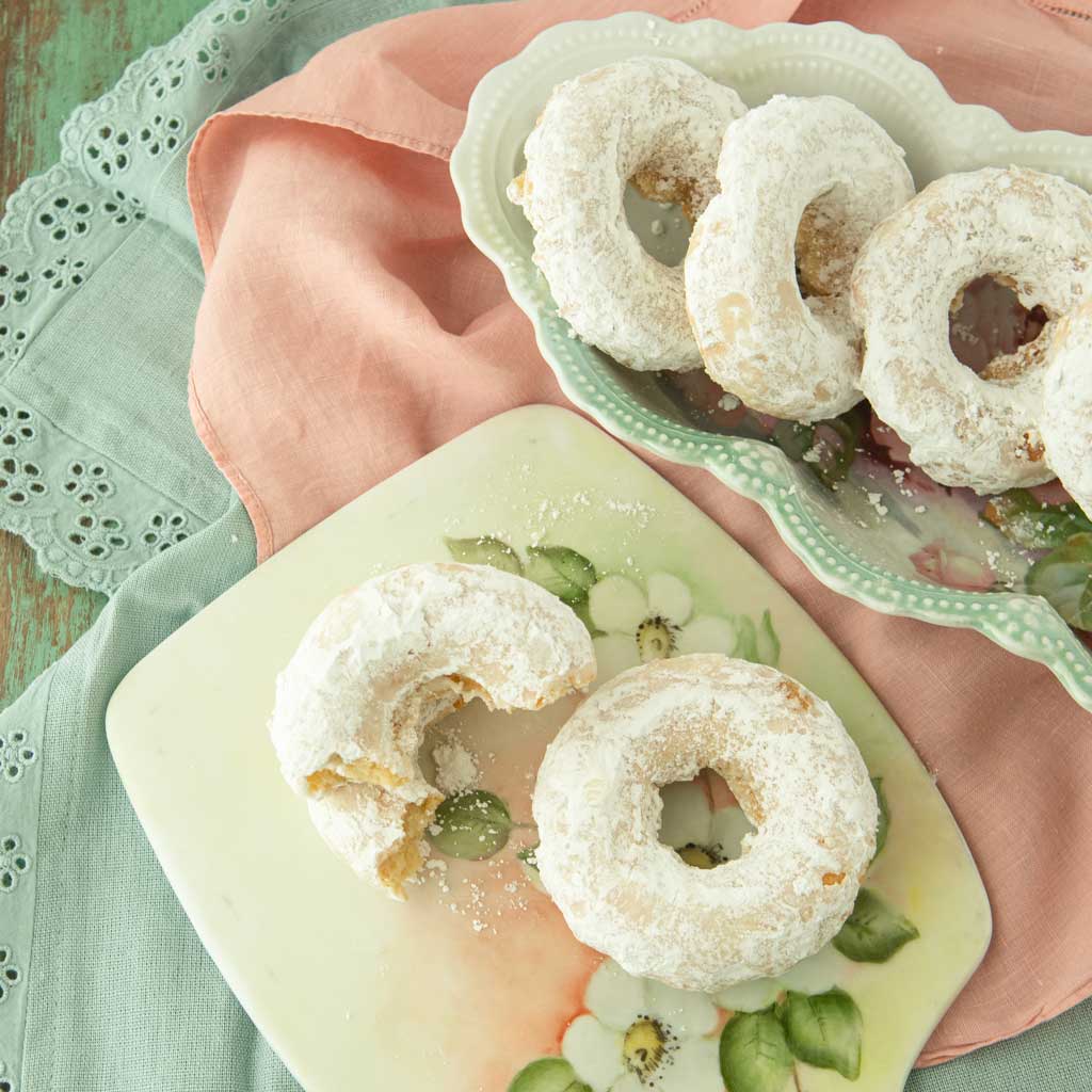 Powdered Sugar Cake Donuts: like the package but better