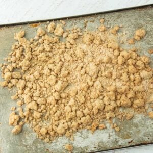 streusel baked on sheet tray