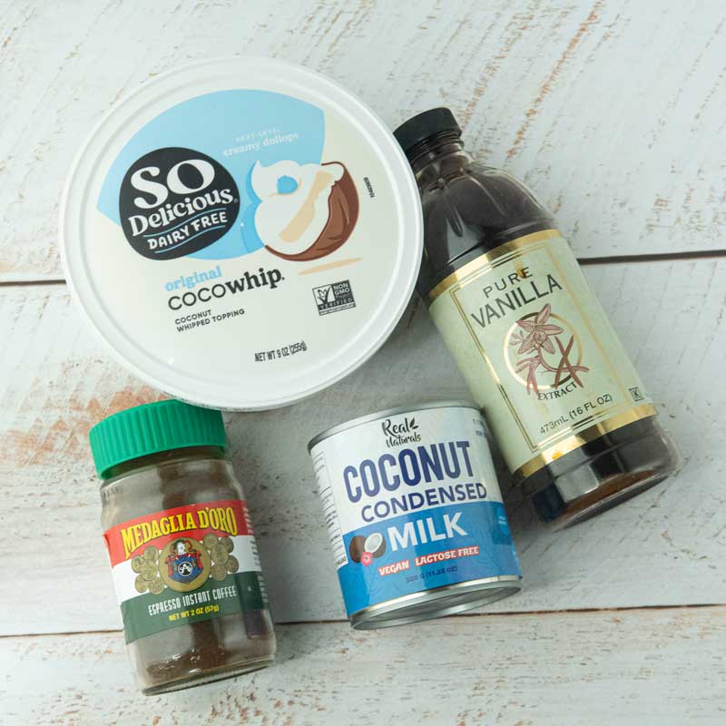 ingredients for vegan coffee ice cream