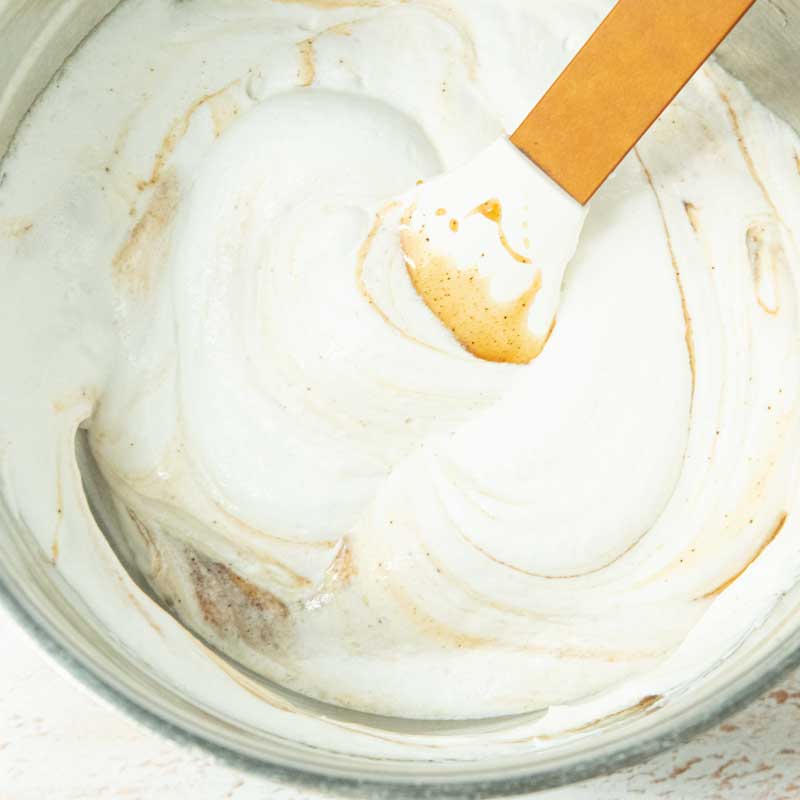 mixing vegan coffee ice cream