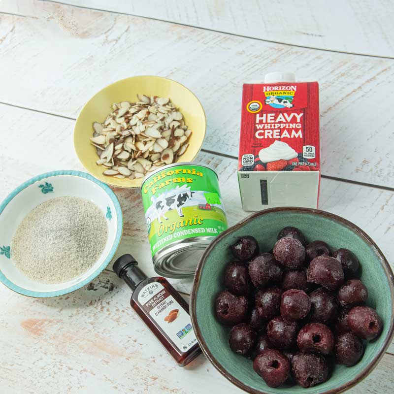 ingredients for cherry ice cream