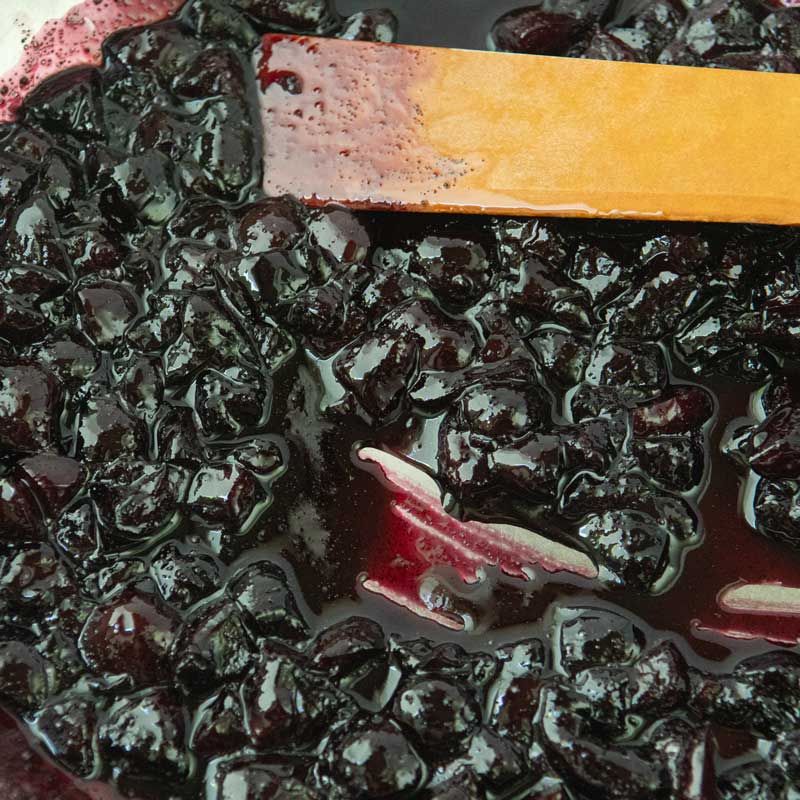 cooked thickened cherries