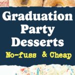 text overlay, cinnamon sugar donuts on plate, vanilla cupcakes with sprinkles in patriotic wrappers