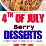raspberry almond blueberry wreath, fruit pizza cookies, text overlay