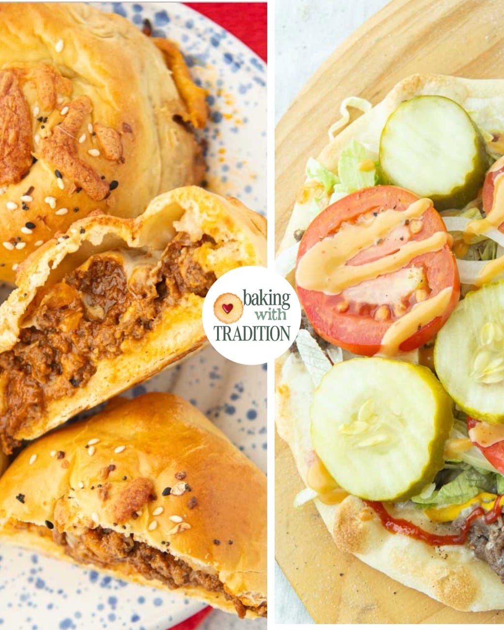 sloppy joe buns and cheeseburger pizzas