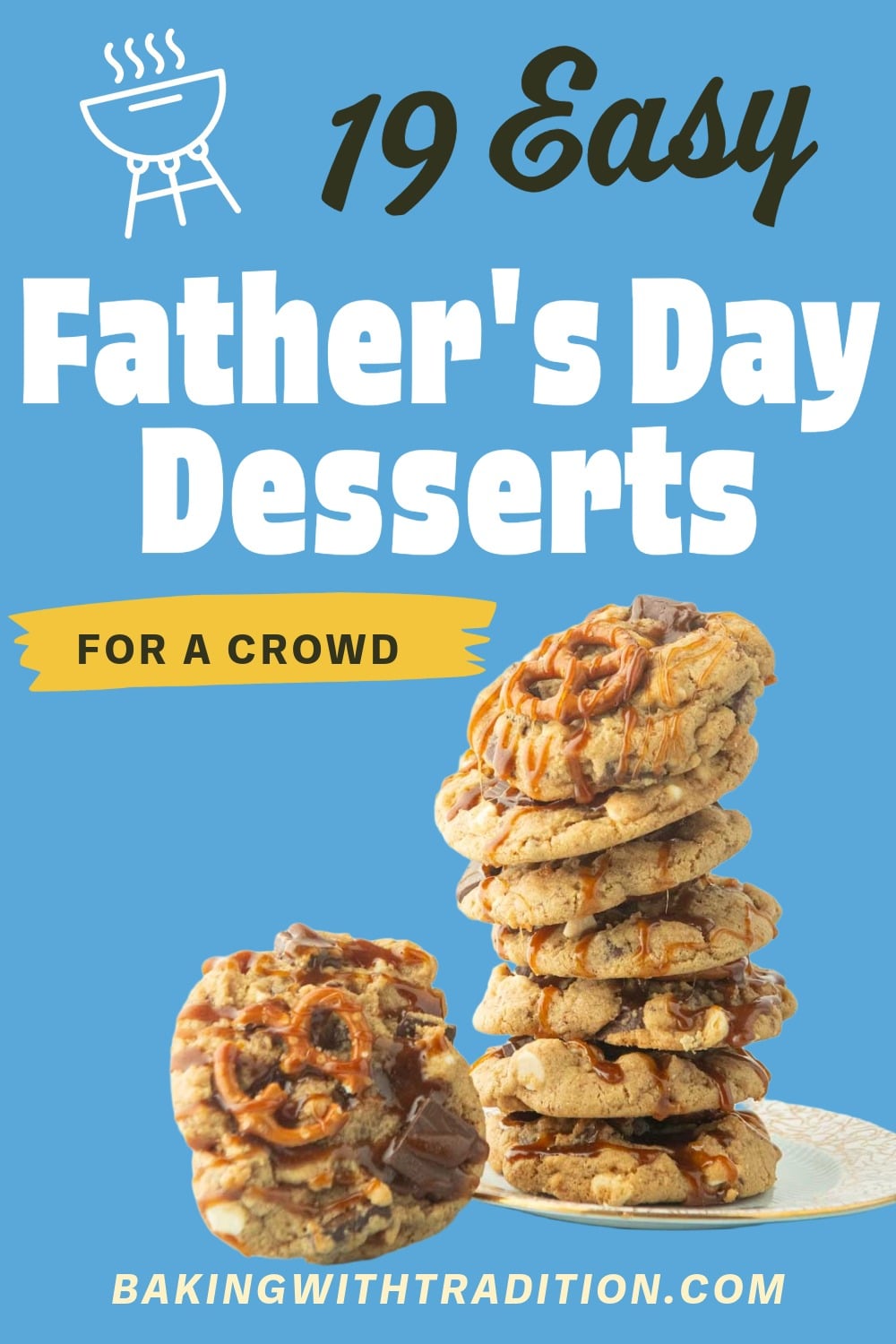 pretzel cookies stack, text overlay