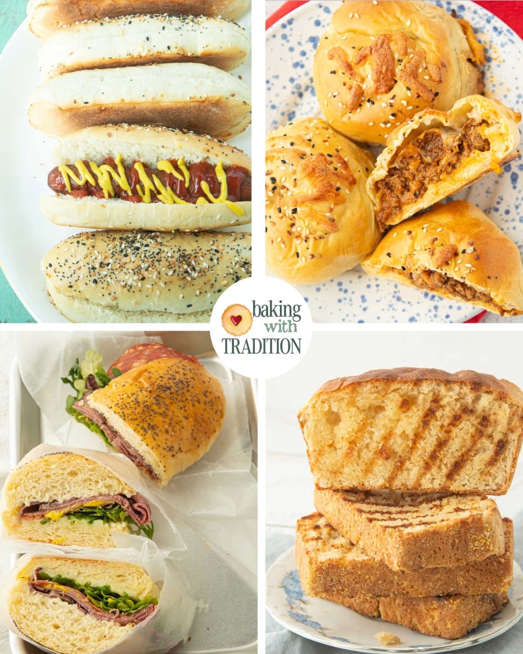 hot dog buns, sloppy joe buns, cut hoagie sandwiches, grilled and stacked Texas toast pieces