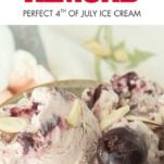 closeup of cheery ice cream in bowl with cherry on top, text overlay