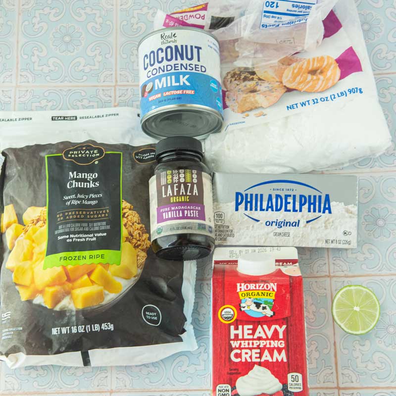 ingredients for frozen mango pie