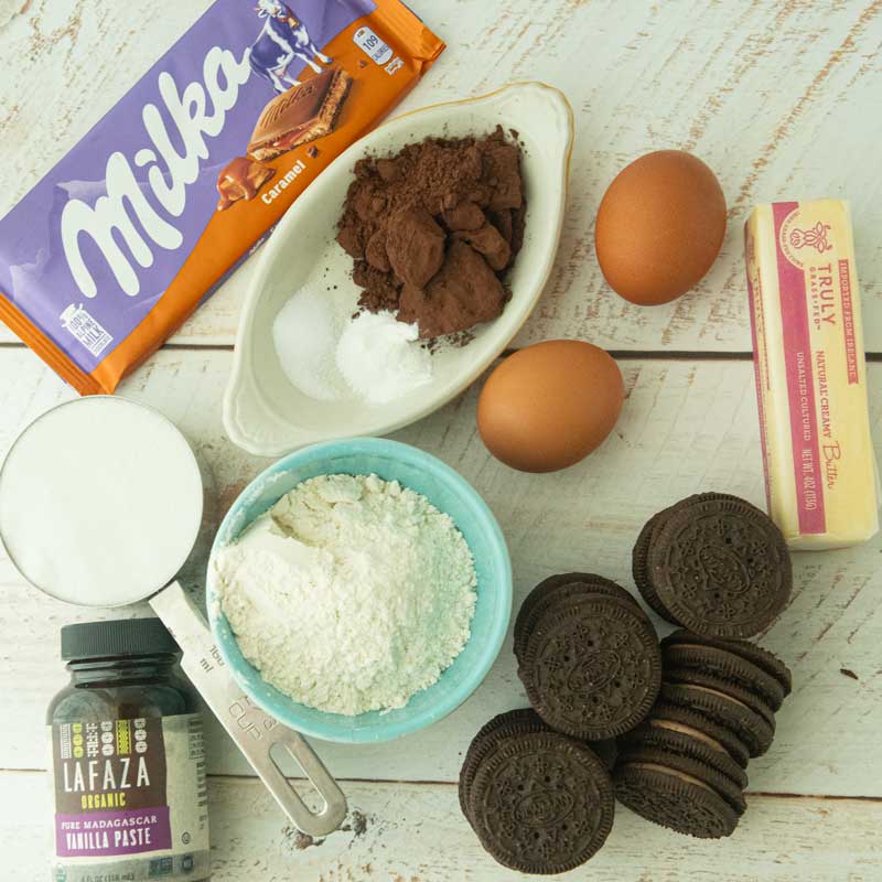 ingredients for oreo brownies