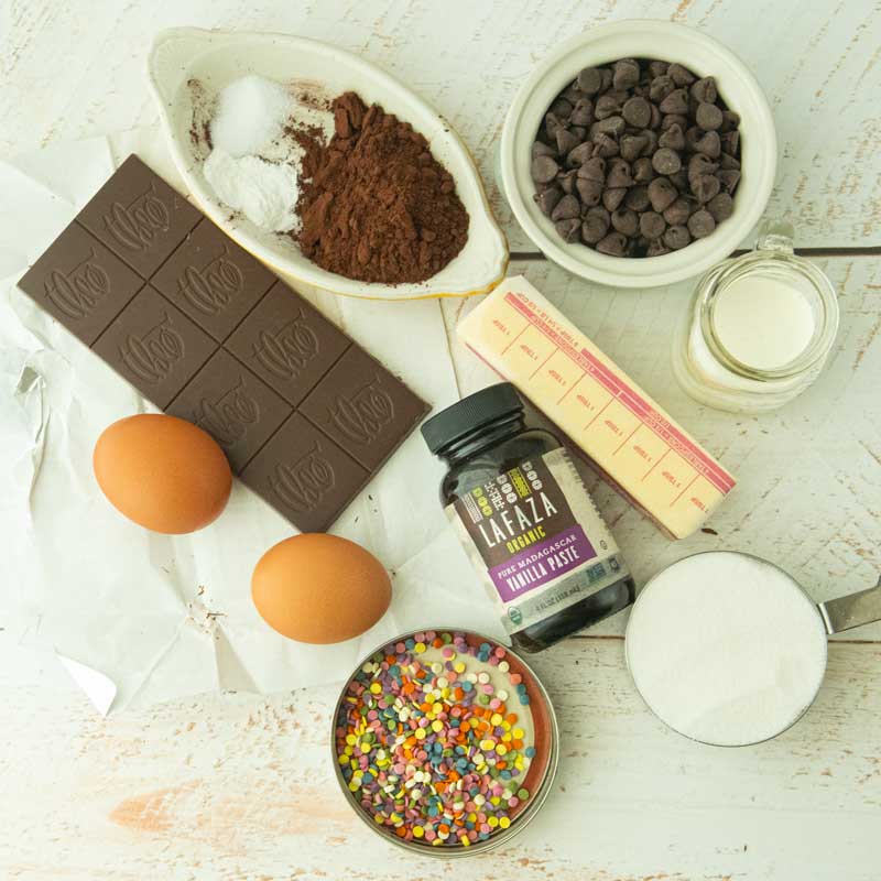 ingredients for cosmic brownies