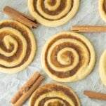 overhead shot of cinnamon roll sugar cookies