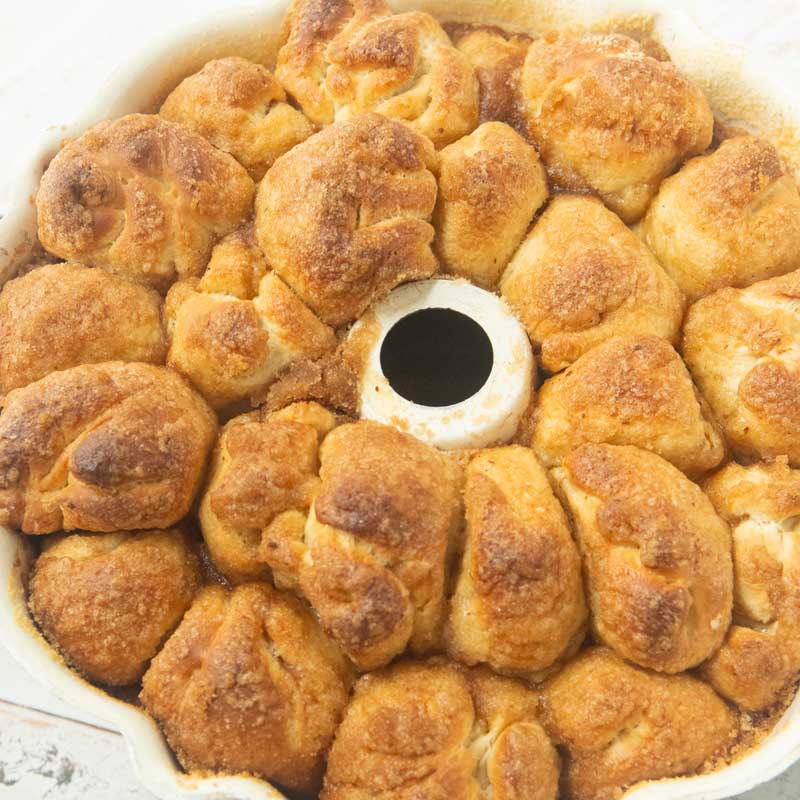 apple monkey bread in bundt pan