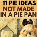lemon meringue bars, pumpkin hand pies, banana slab pies, mini cherry pies, text overlay